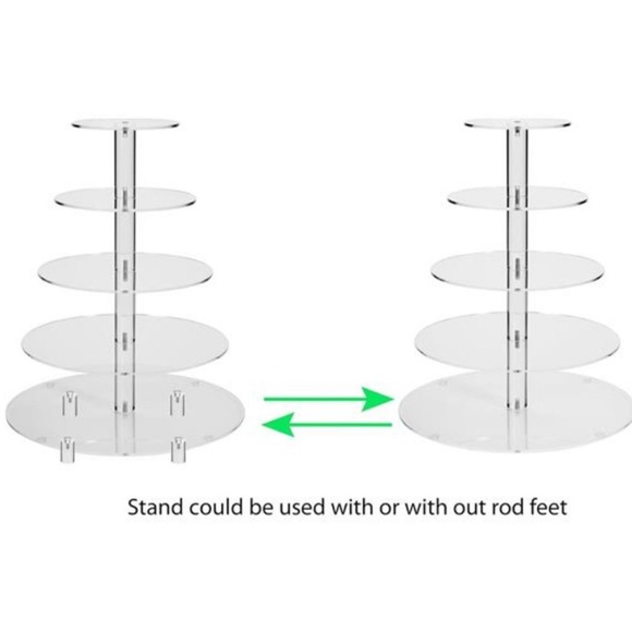 5 Tier Round Acrylic Cupcake Stand-Cake Stand-Dessert Stand, Cupcake Tower - Picture 3 of 9